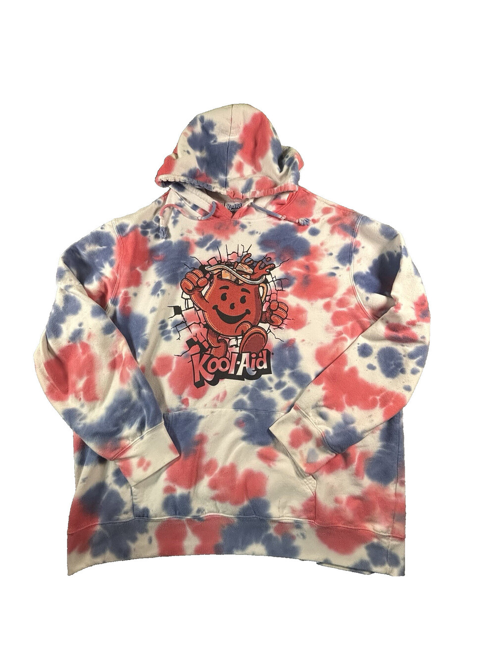 Kool-Aid Man Tie Dye Hoodie 2XL Mad Engine Breaking Through Pullover Sweatshirt
